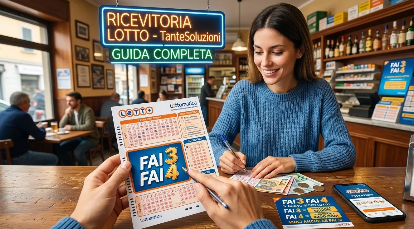 Esempio di schedina Lotto con opzione Fai 3 Fai 4 in una ricevitoria italiana - Guida TanteSoluzioni