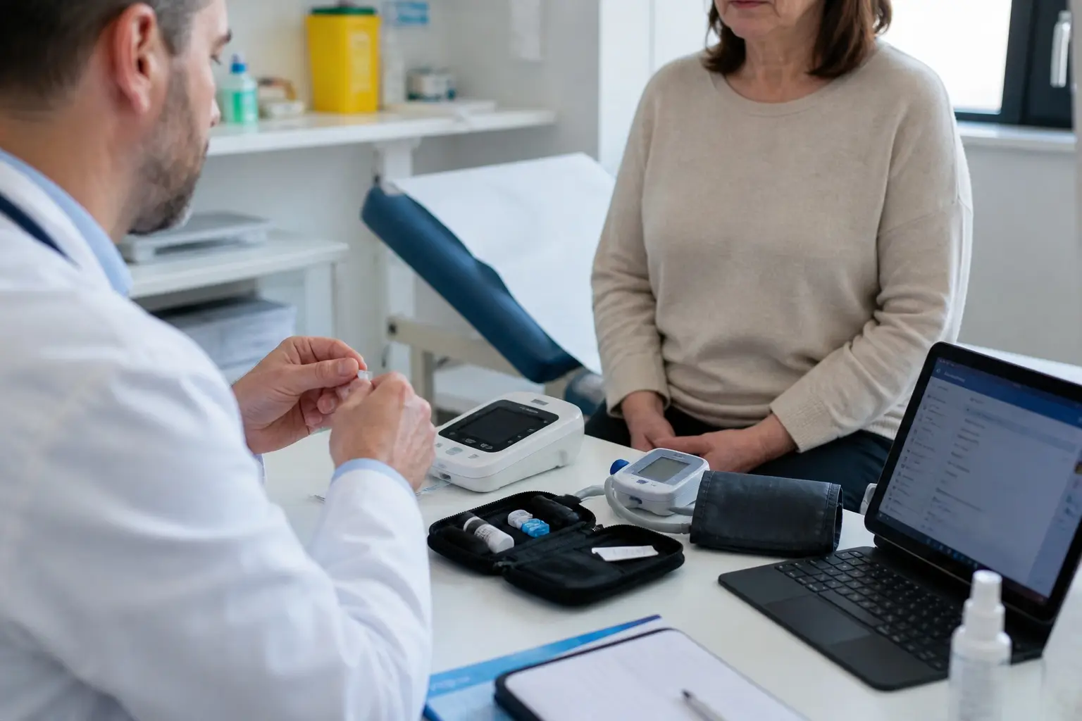 Test diagnostici rapidi dal medico di famiglia in studio, analisi del sangue e controlli immediati senza ospedale.
